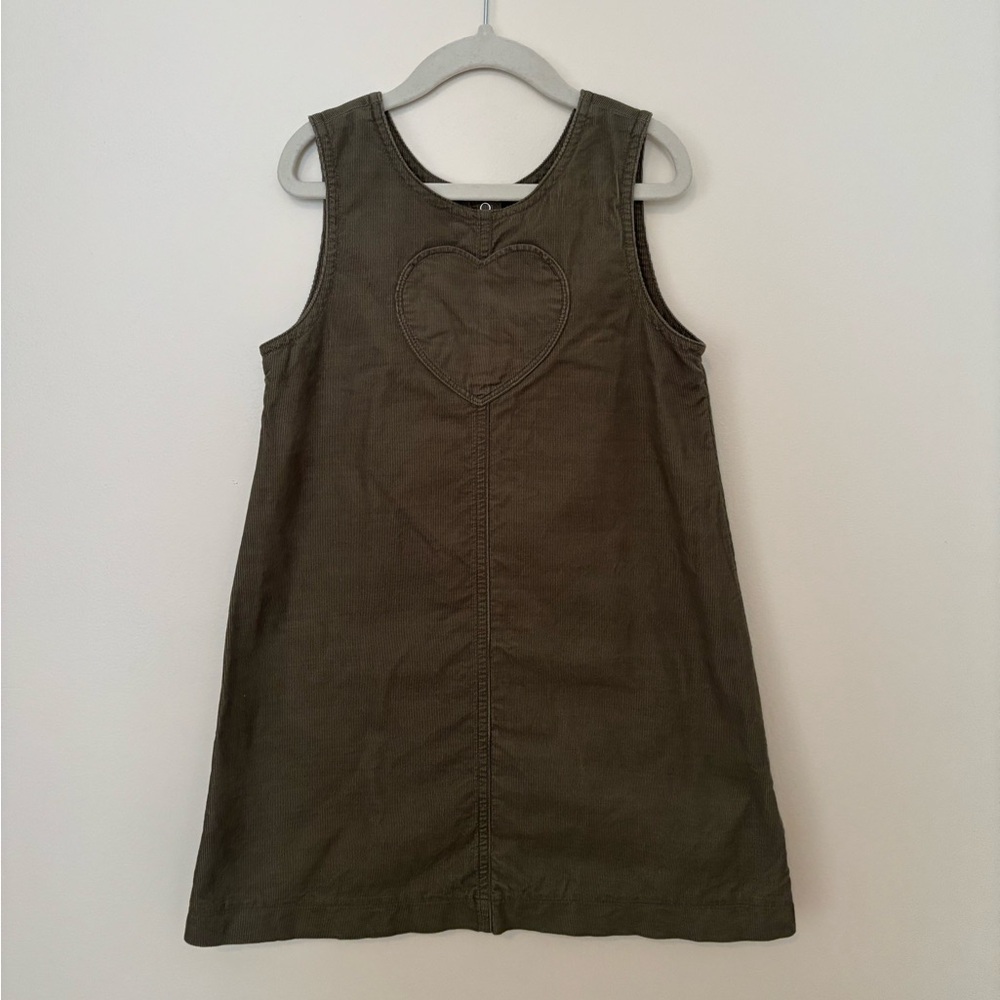 GAP Olive Green Sleeveless Heart Pinafore Dress